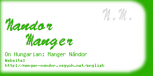 nandor manger business card