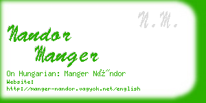 nandor manger business card